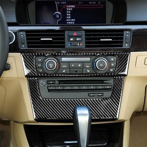 Carbon Fiber Car Central Control CD Panel Decorative Sticker for BMW E90 / E92 2005-2012  High Edition without Hole