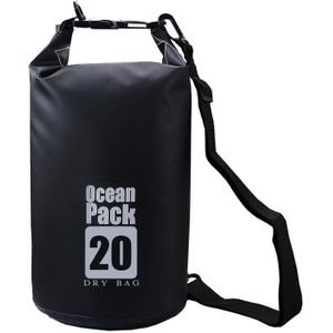 DZGOGO Portable Outdoor Waterproof Sport PVC Shoulder Strap Barrel Bag  Capacity: 10L (Black)