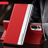 Voor Xiaomi Redmi Note 10 5G / Poco M3 Pro Side Gegalvaniseerde magnetische ultradunne horizontale flip lederen behuizing met houder (rood)