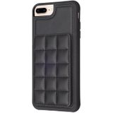 Voor iPhone 8 Plus / 7 Plus Grid Card Slot Holder Phone Case(Black)