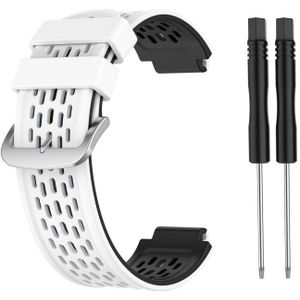 For Garmin Approach S2 / S4 Two-color Silicone Replacement Strap Watchband(White Black)