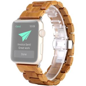 Wooden Replacement Wrist Strap Watchband For Apple Watch Series 6 & SE & 5 & 4 44mm / 3 & 2 & 1 42mm(Light Brown)