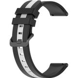 Voor Huawei Watch GT Runner 22 mm verticale tweekleurige siliconen horlogeband (zwart + wit)