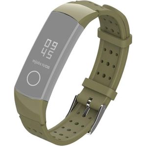 For Honor Band 4 / 5 MIJOBS Breathable Silicone Replacement Strap Watchband with Hole(Army Green)