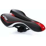 YAFEE YF-1034-3 Soft Mountain Bike Seat Mountain Bike Hollow Breathable Saddle Seat Cushion Bicycle Seat(Black Red)