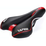 YAFEE YF-1034-3 Soft Mountain Bike Seat Mountain Bike Hollow Breathable Saddle Seat Cushion Bicycle Seat(Black Red)
