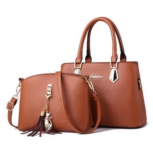 2 in 1 Women Casual Fashion Messenger Handbags Large Capacity Bag(Khaki)