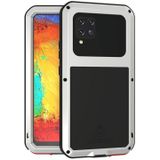 For Samsung Galaxy A42 LOVE MEI Metal Shockproof Waterproof Dustproof Protective Case with Glass(Silver)