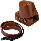 Full Body Camera PU Leather Case Bag with Strap for Canon EOS M5 (Brown)