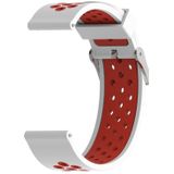 Double Colour Silicone Sport Wrist Strap for Xiaomi Huami Amazfit Bip Lite Version 22mm (White Red)