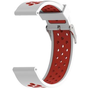 Double Colour Silicone Sport Wrist Strap for Xiaomi Huami Amazfit Bip Lite Version 22mm (White Red)
