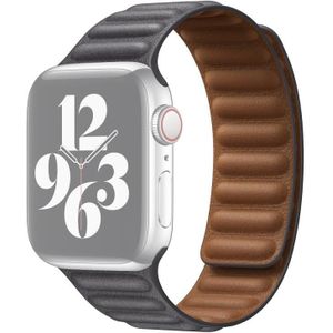 For Apple Watch Series 7 & 6 & SE & 5 & 4 40mm  / 3 & 2 & 1 38mm Leather Replacement Strap Watchband (Grey)