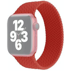 Single-turn Woven Pattern Silicone Watchband For Apple Watch Series 6 & SE & 5 & 4 44mm / 3 & 2 & 1 42mm  Size:L(Red)