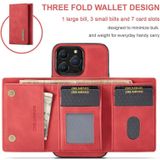 DG.MING M1 Serie 3-voudige multi-kaart portemonnee + magnetische schokbestendige behuizing met houderfunctie voor iphone 13 pro