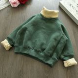 Herfst en winter wol hoge kraag trui draad fleece verdikking Sweatshirt kinderen kleding  grootte: 15 werven (groen)