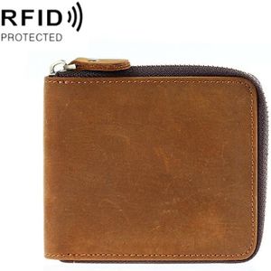 9039 RFID antimagnetische lederen rits portefeuille (horizontaal 4)