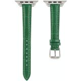 Bamboo Joint with Beads Leather Replacement Strap Watchband For Apple Watch Series 7 & 6 & SE & 5 & 4 40mm  / 3 & 2 & 1 38mm(Green)