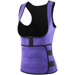 Breasted Shapers Corset Sweat-wicking Waistband Body Shaping Vest  Size:XXL(Purple)