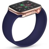 For Apple Watch Series 6 & SE & 5 & 4 40mm / 3 & 2 & 1 38mm Solid Color Elastic Silicone Replacement Wrist Strap Watchband  Size:M 143mm(Sapphire Blue)