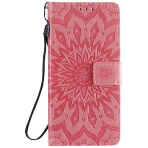 For OPPO Find X2 Lite / Reno3 5G Sun Embossing Pattern Horizontal Flip Leather Case with Card Slot & Holder & Wallet & Lanyard(Pink)