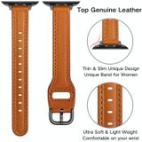 Women Starry Sky Style Leather Replacement Strap Watchband For Apple Watch Series 7 & 6 & SE & 5 & 4 40mm  / 3 & 2 & 1 38mm(Brown Black Buckle)
