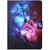 For Huawei MediaPad M5 Lite 10.1 Colored Drawing Horizontal Flip Leather Case with Holder & Card Slots & Sleep / Wake-up Function(Wolf)
