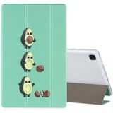 For Samsung Galaxy Tab A7 10.4 (2020) Coloured Drawing Pattern Horizontal Flip Leather Case with Three-folding Holder(Avocado)