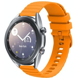 Voor Samsung Galaxy Watch3 45 mm 22 mm golvend stippenpatroon effen kleur siliconen horlogeband