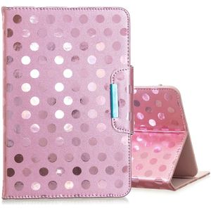 For 10 inch Universal Tablet Solid Color Wave Point Horizontal Flip Leather Case  with Holder(Rose Gold)