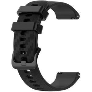 Voor Garmin Venu Sq 20mm Koolstofvezel Gestreepte Siliconen Strap (Zwart)