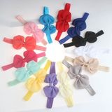 2 PCS Baby Headband Ribbon Chiffon Bow Children Hair Band Headwear(Pink)