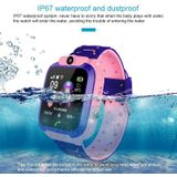 Q12 1 44 inch kleurenscherm Smartwatch voor kinderen IP67 waterdicht  ondersteuning LBS positionering/tweeweg kiezen/One-Key EHBO/stem monitoring/Setracker APP (blauw)