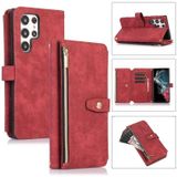 Voor Samsung Galaxy S23 Ultra 5G Dream 9-Card Wallet Zipper Bag Leather Phone Case(Rood)