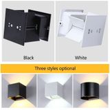 6W Light Shape Adjustable Aluminum Shell COB LED Wall Light  IP65 Waterproof Cubic Shape Outdoor and Indoor Decorative Light for Living Room  Bedroom  Aisle  Hotel  AC 85-265V