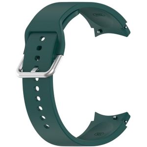 Voor Samung Galaxy Watch4 40mm / 44mm Siliconen Zilver Ronde Gesp Vervanging Strap Watchband (Dark Green)