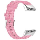 For Garmin Forerunner 45 / 45S / Swim 2 Universal Nylon Canvas Replacement Wrist Strap Watchband(Pink)