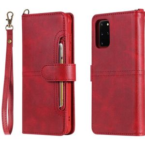 For Galaxy S20 Plus Multifunctional Detachable Magnetic Horizontal Flip Leather Case with Card Slots & Holder & Wallet(Red)