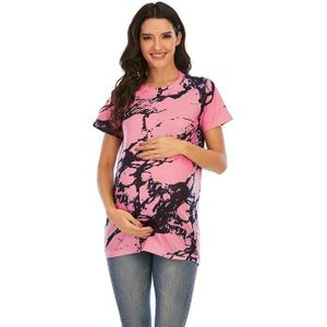 Zwangerschapsslijtage met gedrukte ronde hals Korte mouw T-shirt (kleur: rood Maat: M)