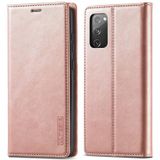 For Samsung Galaxy S20 FE LC.IMEEKE Strong Magnetism Ultra-thin Horizontal Flip Shockproof Matte TPU + PU Leather Case with Holder & Card Slots & Wallet(Rose Gold)