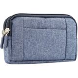 Sports Denim Universal Phone Bag Waist Bag for 5.5~6.3 inch Smartphones  Size: L (Blue)