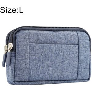 Sports Denim Universal Phone Bag Waist Bag for 5.5~6.3 inch Smartphones  Size: L (Blue)