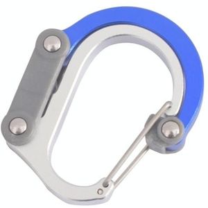 Multifunctional Carabiner Aluminum Alloy D-Type Outdoor Products Quick-Hanging Buckle(Blue)