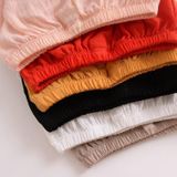Pure kleur katoen en linnen kant casual driehoek shorts (kleur: zwart maat: 70)
