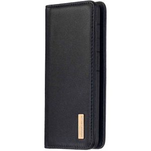 For Samsung Galaxy A70 2 in 1 Detachable Magnetic Horizontal Flip Genuine Leather Case with Holder & Card Slots & Wallet(Black)