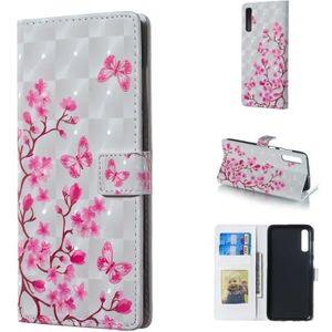 Vlinder liefde bloem patroon 3D horizontale Flip lederen case voor Galaxy A70  met houder & card slots & Photo Frame & portemonnee