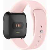 For Fitbit Versa 2 / Fitbit Versa / Fitbit Versa Lite Solid Color Silicone Replacement Strap Watchband  Size:S(Pink)