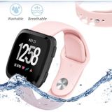 For Fitbit Versa 2 / Fitbit Versa / Fitbit Versa Lite Solid Color Silicone Replacement Strap Watchband  Size:S(Pink)