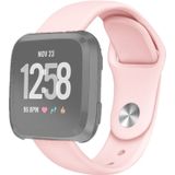 For Fitbit Versa 2 / Fitbit Versa / Fitbit Versa Lite Solid Color Silicone Replacement Strap Watchband  Size:S(Pink)