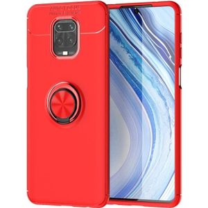 For Xiaomi Redmi Note 9 Pro Max Metal Ring Holder 360 Degree Rotating TPU Case(Red+Red)