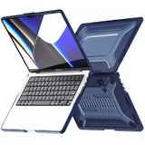 Voor MacBook Pro 14.2 A2442 ENKAY Hat-Prince 3 in 1 Beschermende Beugel Case Cover Hard Shell met TPU Keyboard Film/Anti-stof Pluggen  Versie: VS (Blauw)